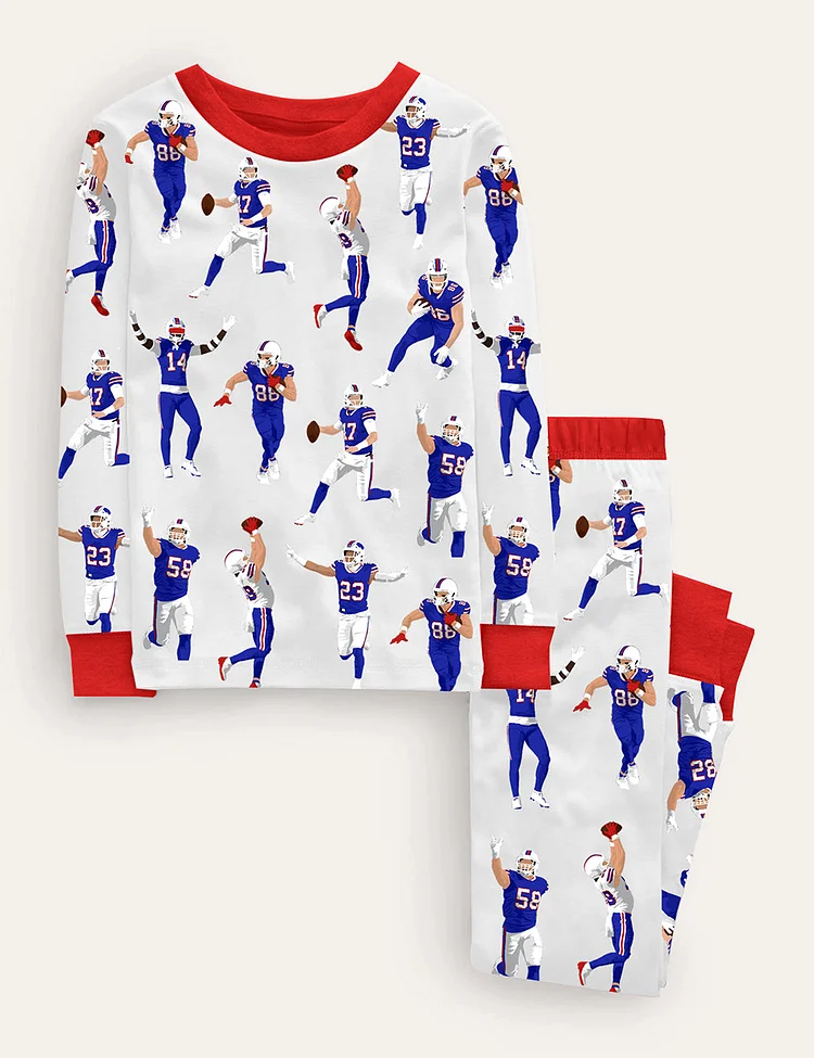 Kid's Buffalo Bills Football Pajama Set