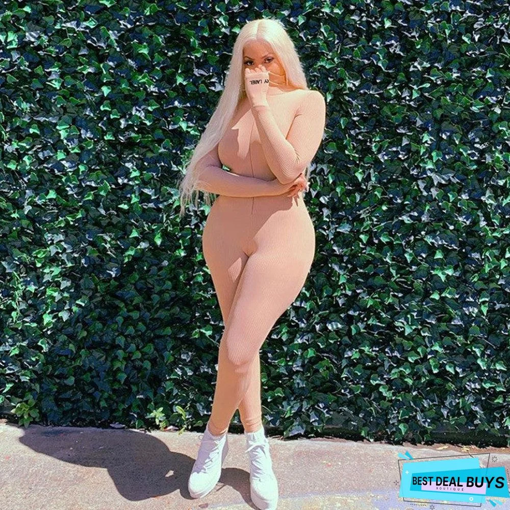 New High Neck Slim Fit Bodysuit Pants