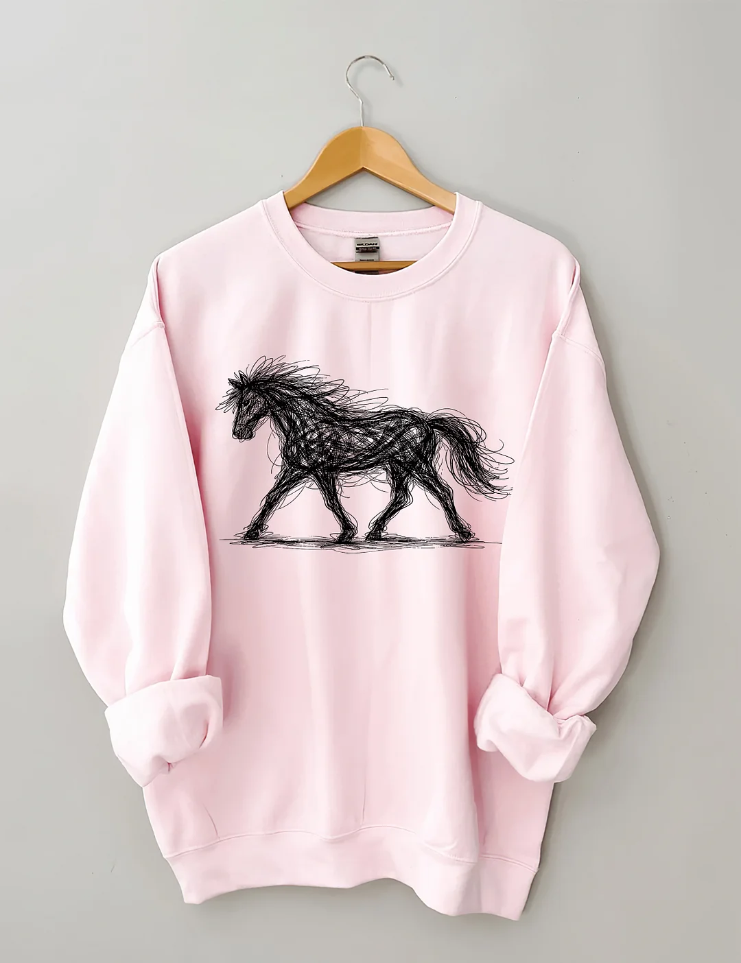 Abstract Art Line Horse Sweatshirt