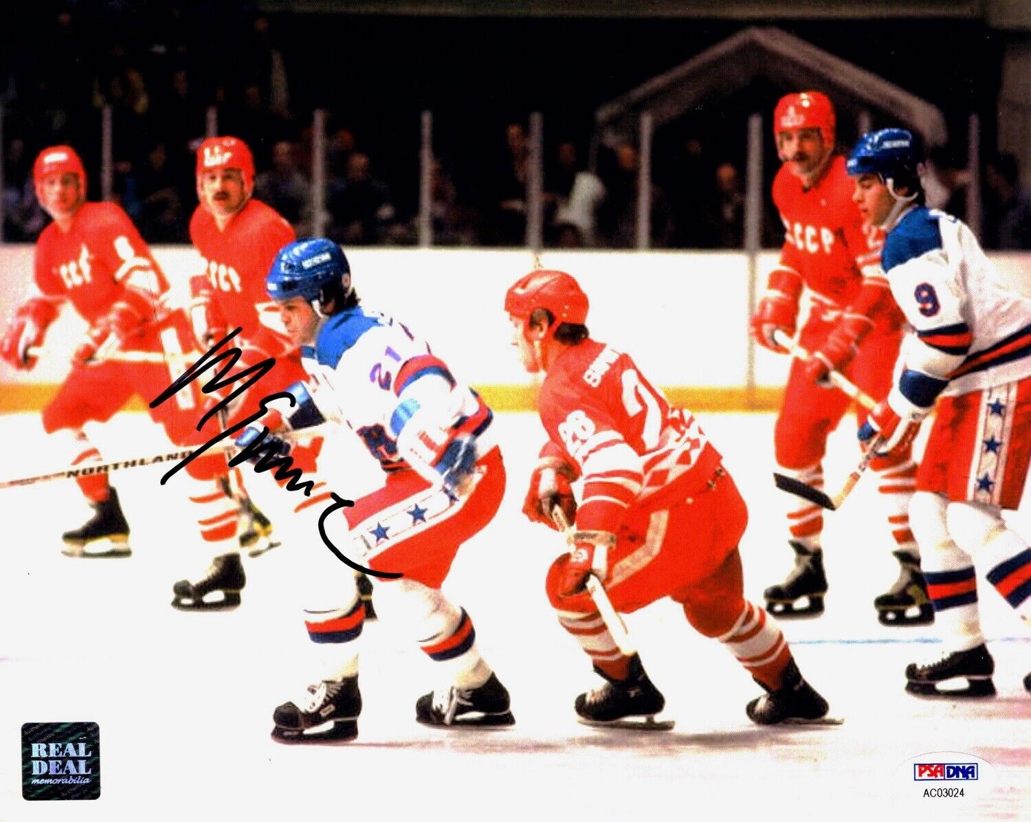 Mike Eruzione Signed Autographed Team USA - Miracle on Ice 8x10 Photo Poster painting + PSA/DNA