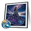 Galaxy Gem Evening Gown Lady Special Shaped DIY Partial Drill Diamond Painting Kit for Adults Beginners Home Decor Diamonds Paintings Gem Art 30x30cm