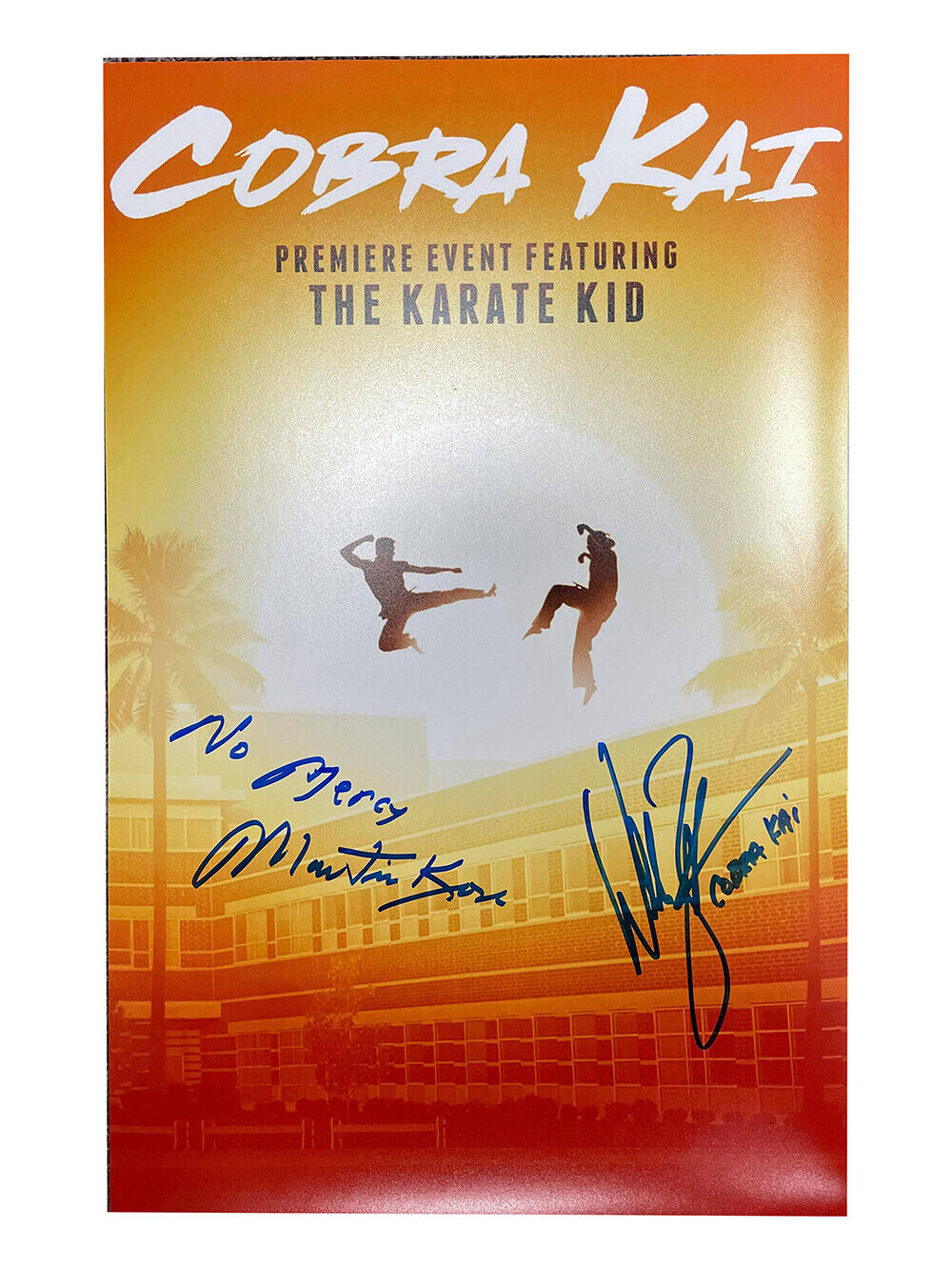 A3 Cobra Kai Poster Signed by William Zabka & Martin Kove 100% Authentic + COA