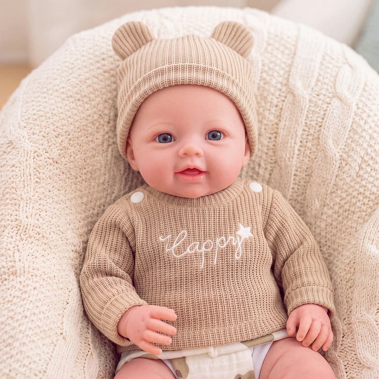 [Pre-Order]Babeside Sidney 12&rdquo;/16&rdquo; Silicone Reborn Boy Doll &ndash; Hand-Painted Hair, Blue Eyes & Bear Outfit Set