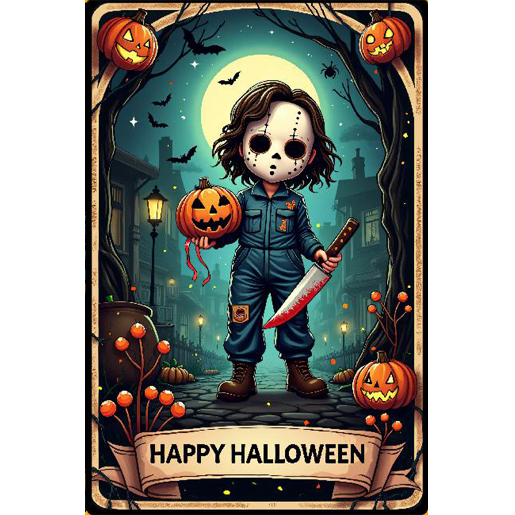 Halloween Horror Movie Tarot 40*60cm(canvas) full round drill diamond painting