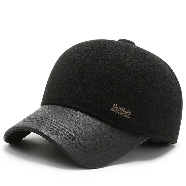Standard Middle-aged Caps Men s Autumn Winter Woolen Truck Driver Hats Outdoor With Warm Ear-flaps Adult Male Baseball Cap