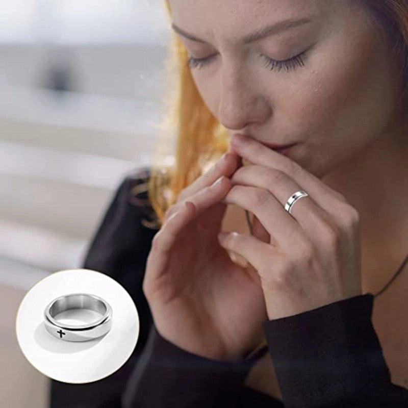 1 Piece Casual Cross Titanium Steel Rings