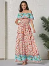 Floral Printed Off-The-Shoulder Maxi Dresses