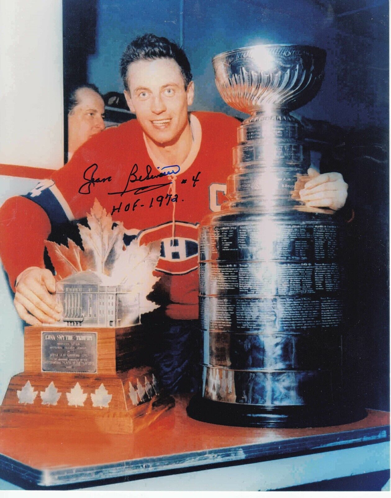 Jean Beliveau #19 8x10 Signed Photo Poster painting w/ COA Montreal Canadiens