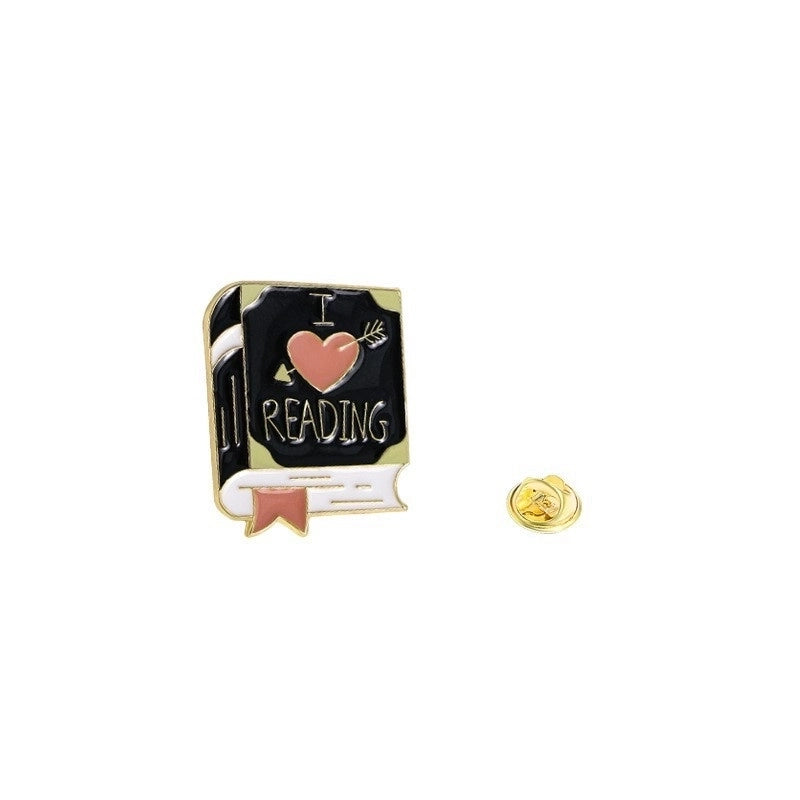 Cute Preppy Style Sweet Book Letter Alloy Enamel Plating Unisex Brooches Collar Pin