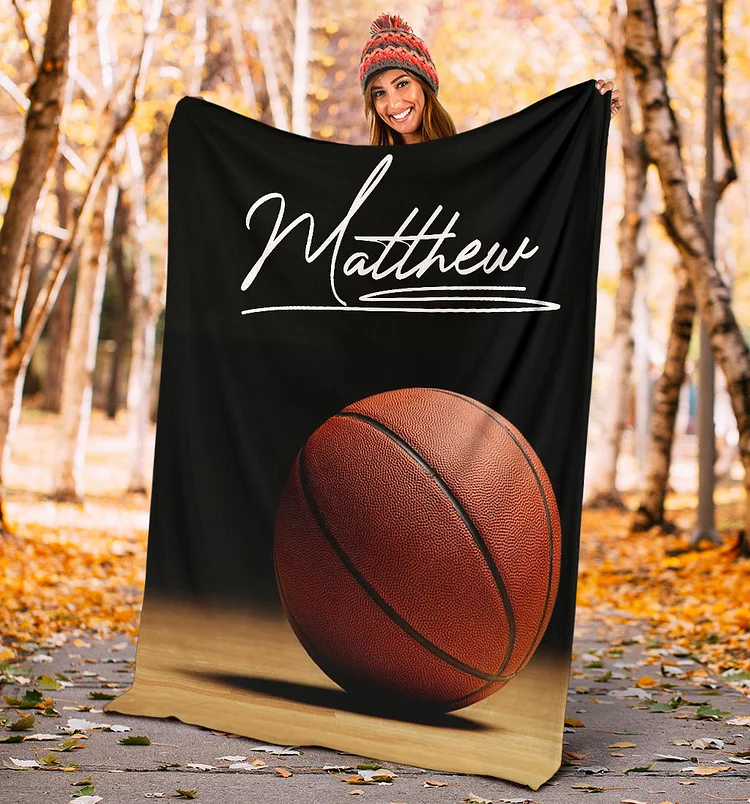 Personalized Basketball Blanket, Basketball Boy Sherpa Fleece Blanket | BKKid721