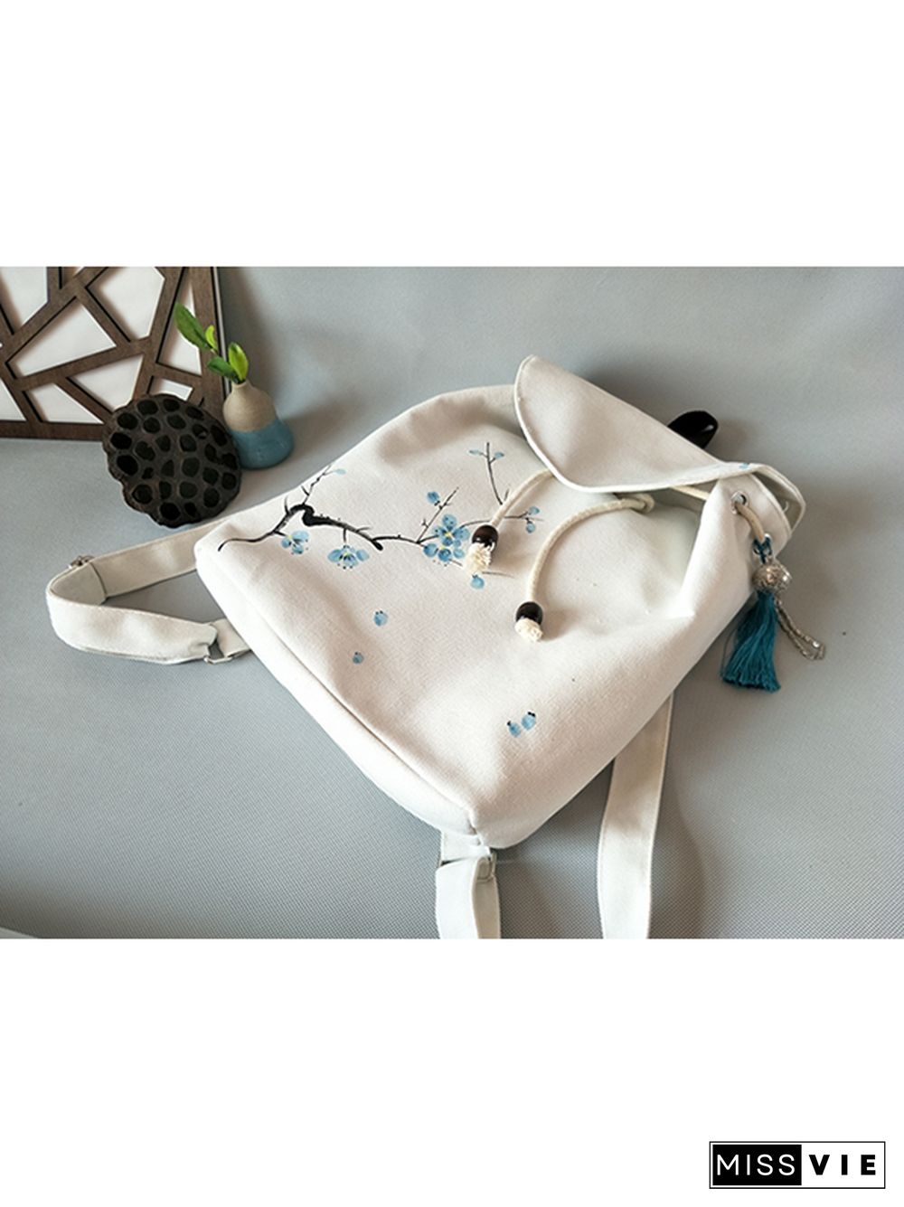 Vintage Flower Embroidery Backpack