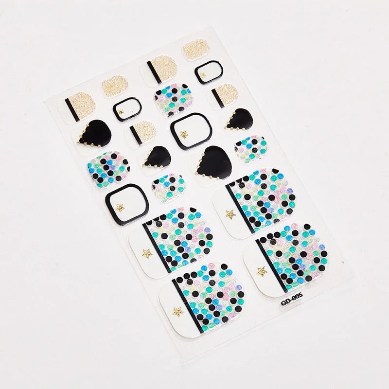 22 Tips/Sheet Designer Nail Decals Full Cover Nail Stickers Nail Designs Full Beauty Nail Art Stickers Creative Nail Decoration