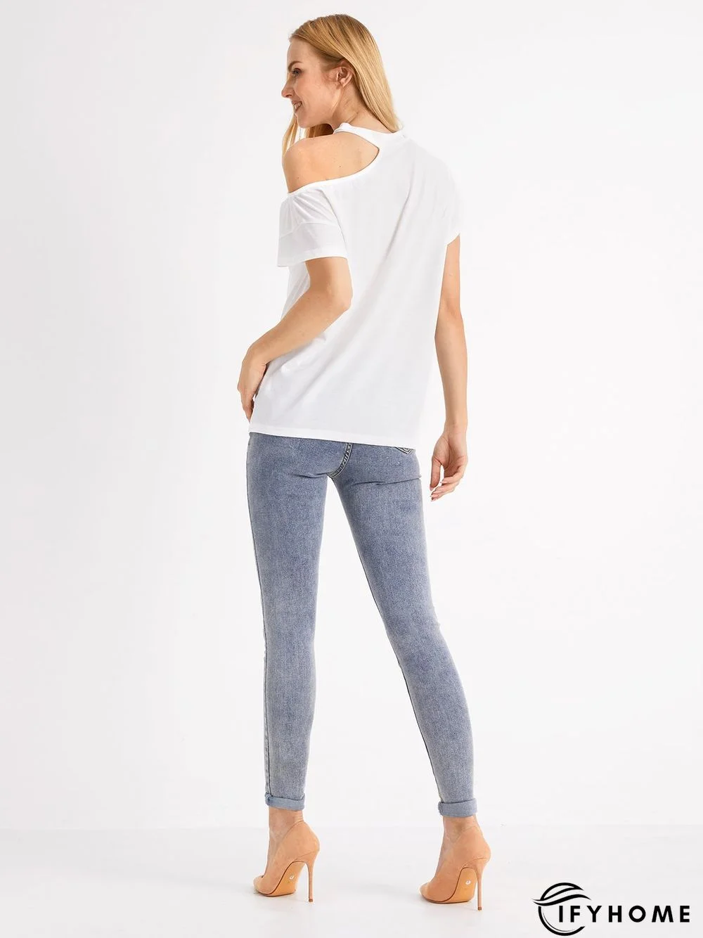 Daily Floral Crew Neck Cap Sleeve T-Shirt | IFYHOME