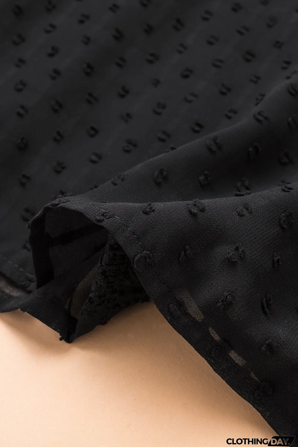 Elegant V-Neck Swiss Dot Lace Blouse