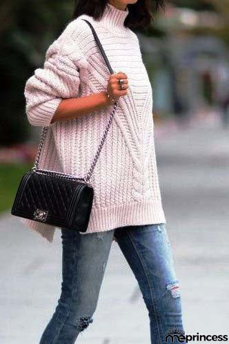Casual easy turtlenecck sweater knitted sweater