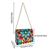 (US Local)DIY Mandala Diamond Art Wooden Coin Pouch with Chain 5D Diamond Painting Purse