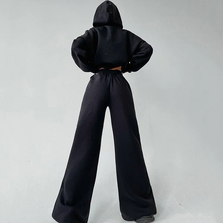 Hooded Wide Leg Two Piece Set