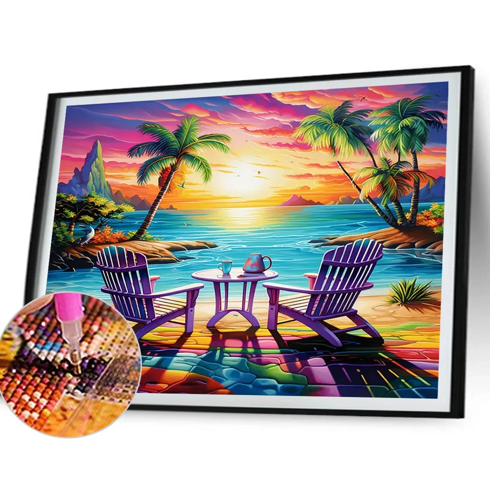 Diamond Painting - Full Round Drill - Beach(Canvas|50*40cm)