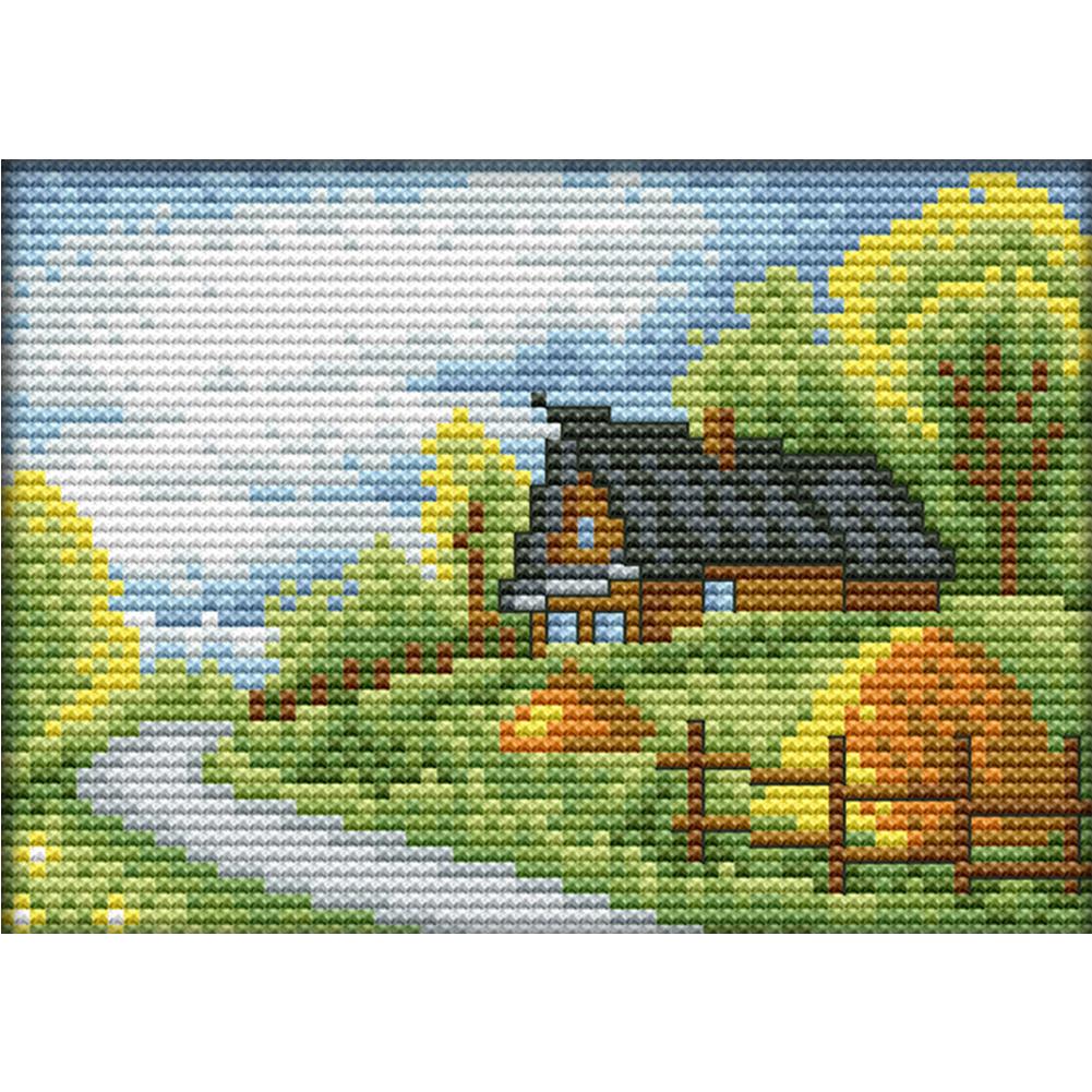 

Country House - 14CT Stamped Cross Stitch - 17*14cm, 501 Original