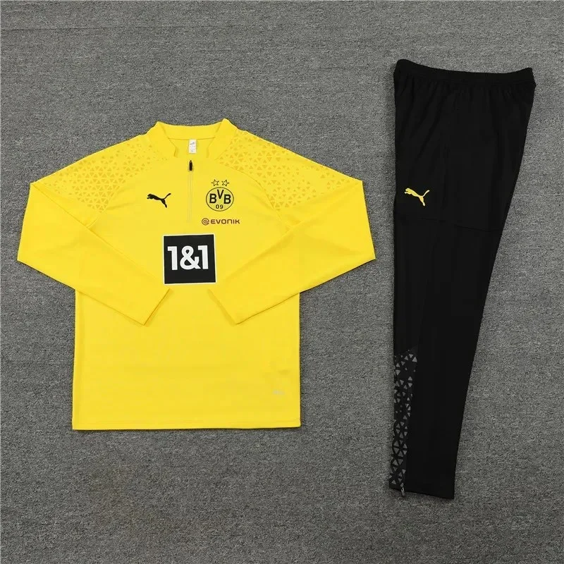 2023/2024 Dortmund Half-Pull Training Suit Yellow Football Shirt