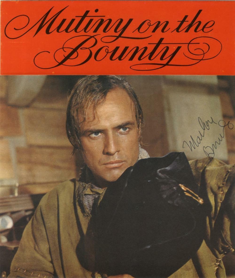 MARLON BRANDO Signed 'Mutiny' Photo Poster paintinggraph - Film Actor / Director - preprint