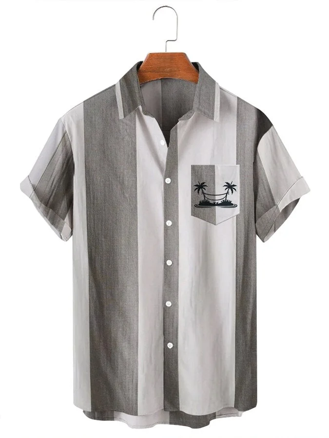 Coconut Tree Casual Men's Floral Hawaiian Shirt