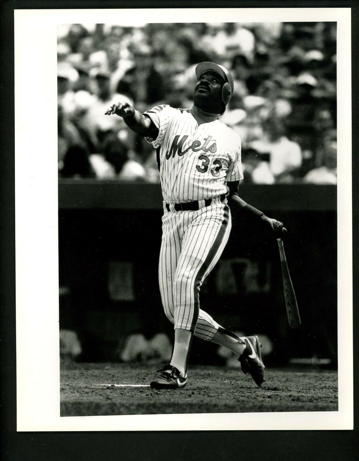 Eddie Murray batting circa 1992 Press Original Photo Poster painting New York Mets