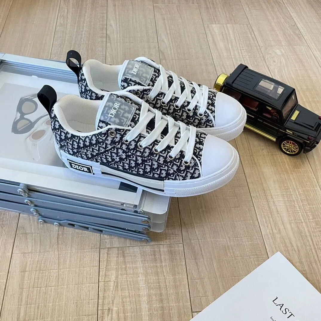 High Version Home Letter D Embroidery Canvas Shoes for Lovers Kim Ji-Su Same Style Casual Fashion All-Matching Embroidery Board Shoes
