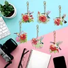 >SALE<6PCS Double Sided Special Shape Diamond Painting Keychain (Hummingbird Flower)