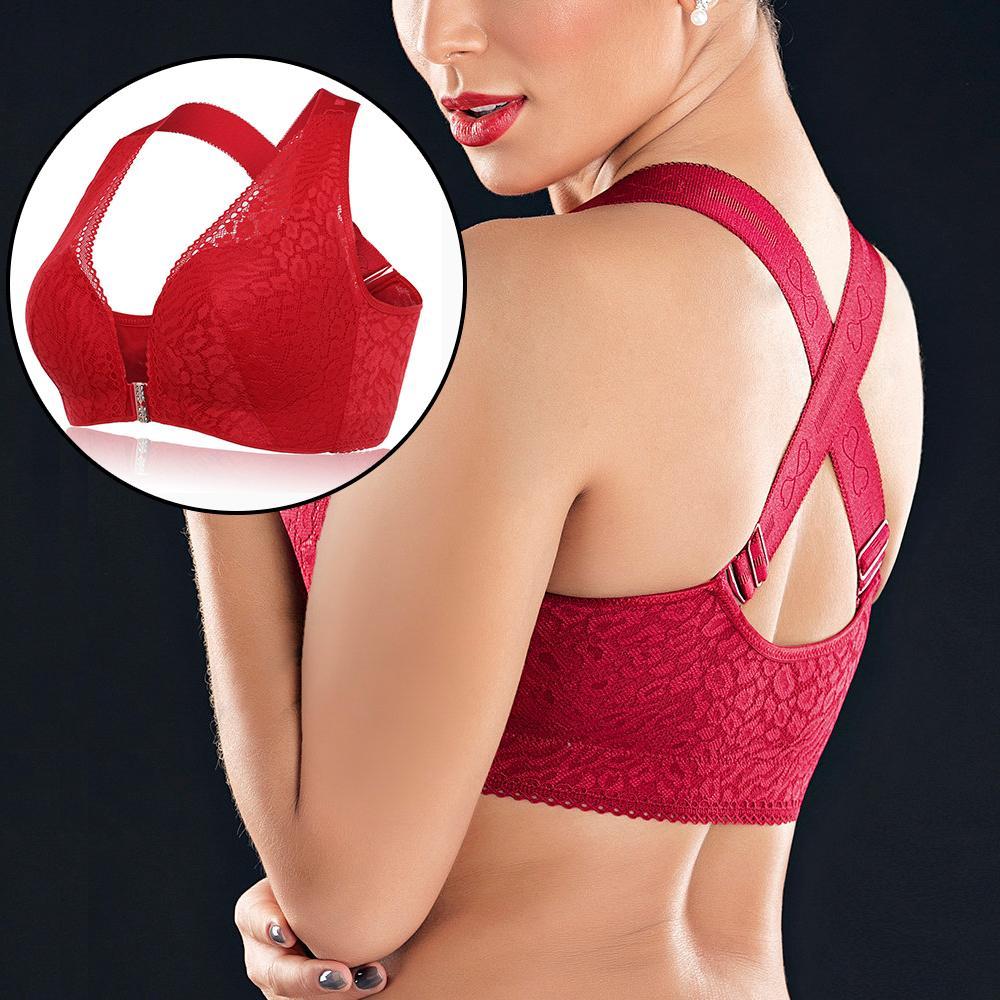  thdmladies Wireless Front Closure Cross Straps Bras thedmladies