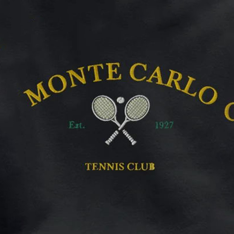 Men's Retro Tennis Club Round Neck Cotton T-Shirt