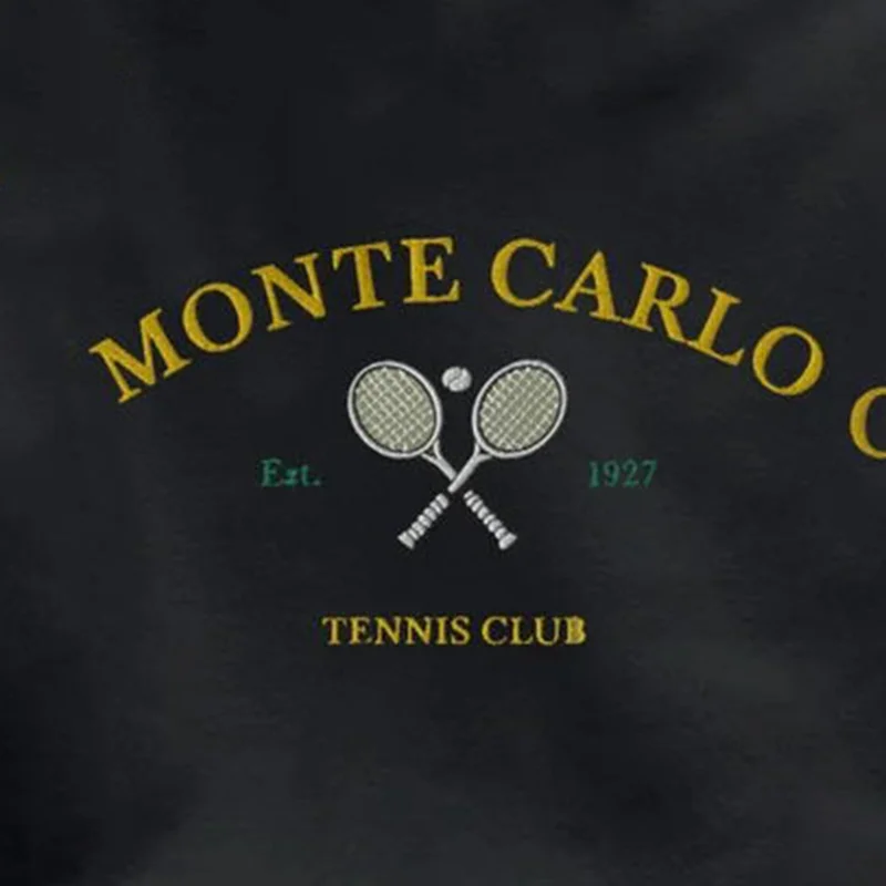 Men's Retro Tennis Club Round Neck Cotton T-Shirt