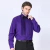 New Men's Dress French Shirt with Bow Tie