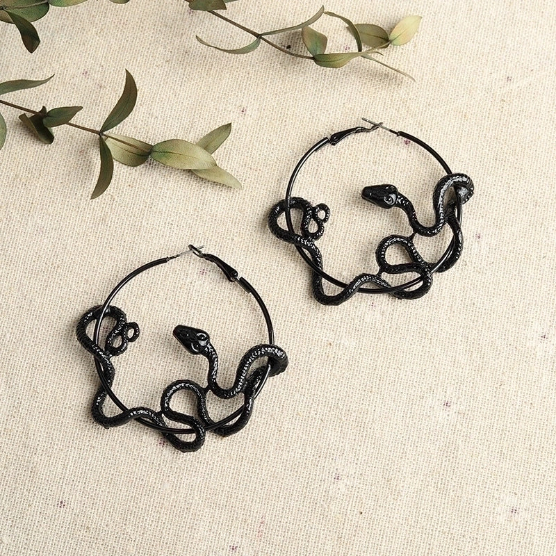 1 Pair Gothic Retro Snake Plating Alloy Gold Plated Silver Plated Hoop Earrings