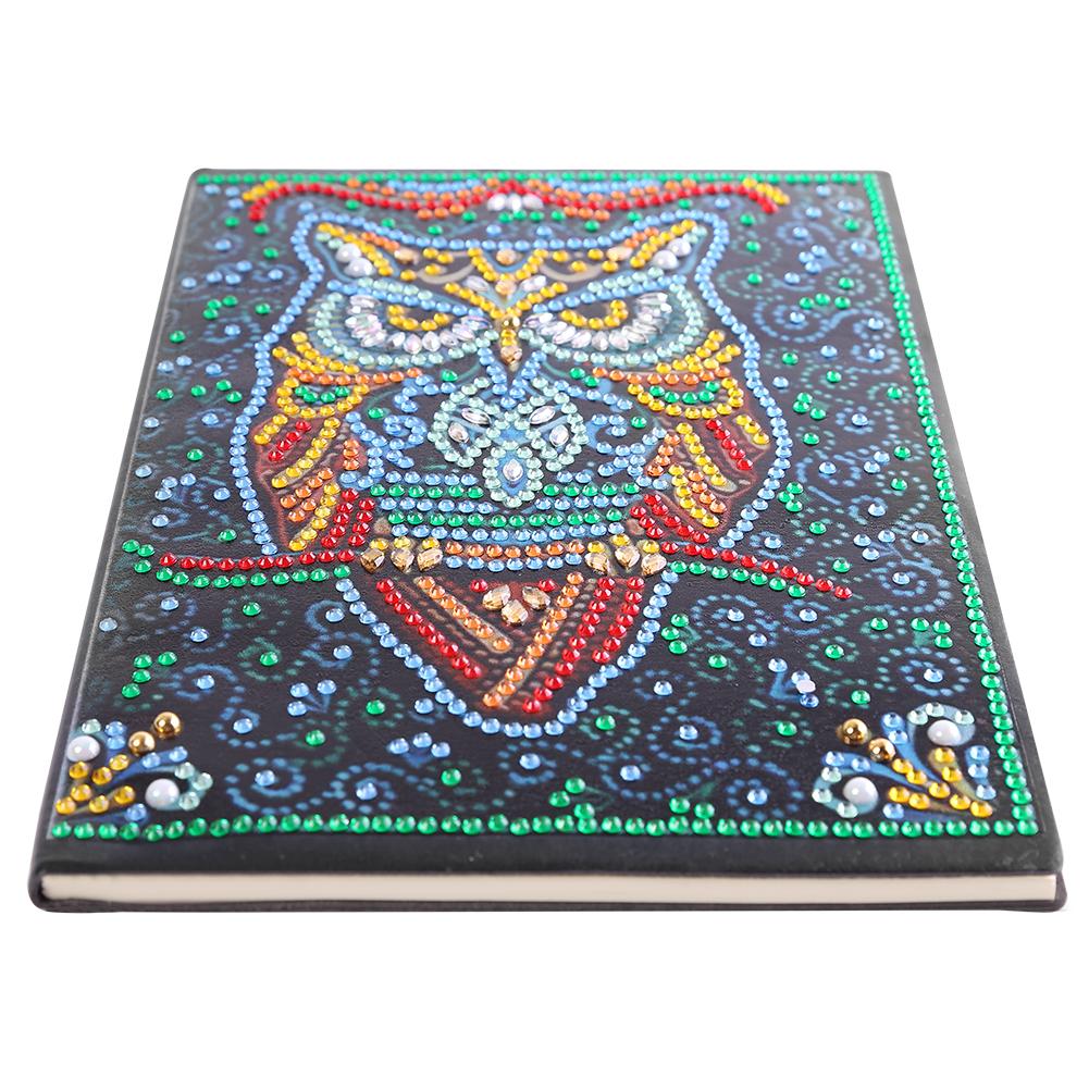 

Owl-DIY Creative Diamond 50 Pages A5 Notebook, 501 Original