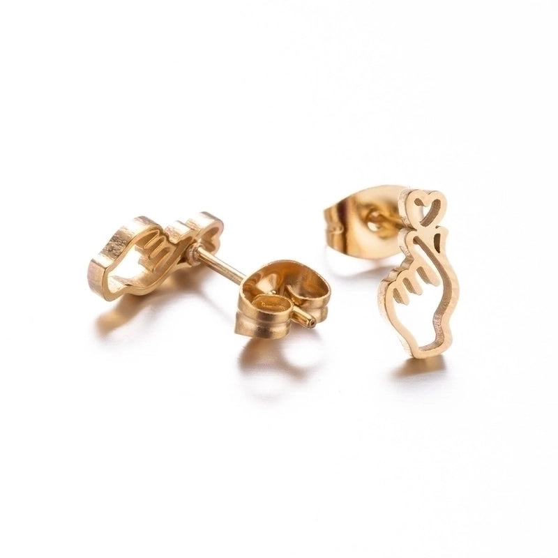 Minimalist Korean Style Geometric 304 Stainless Steel No Inlaid 18K Gold Plated Ear Studs