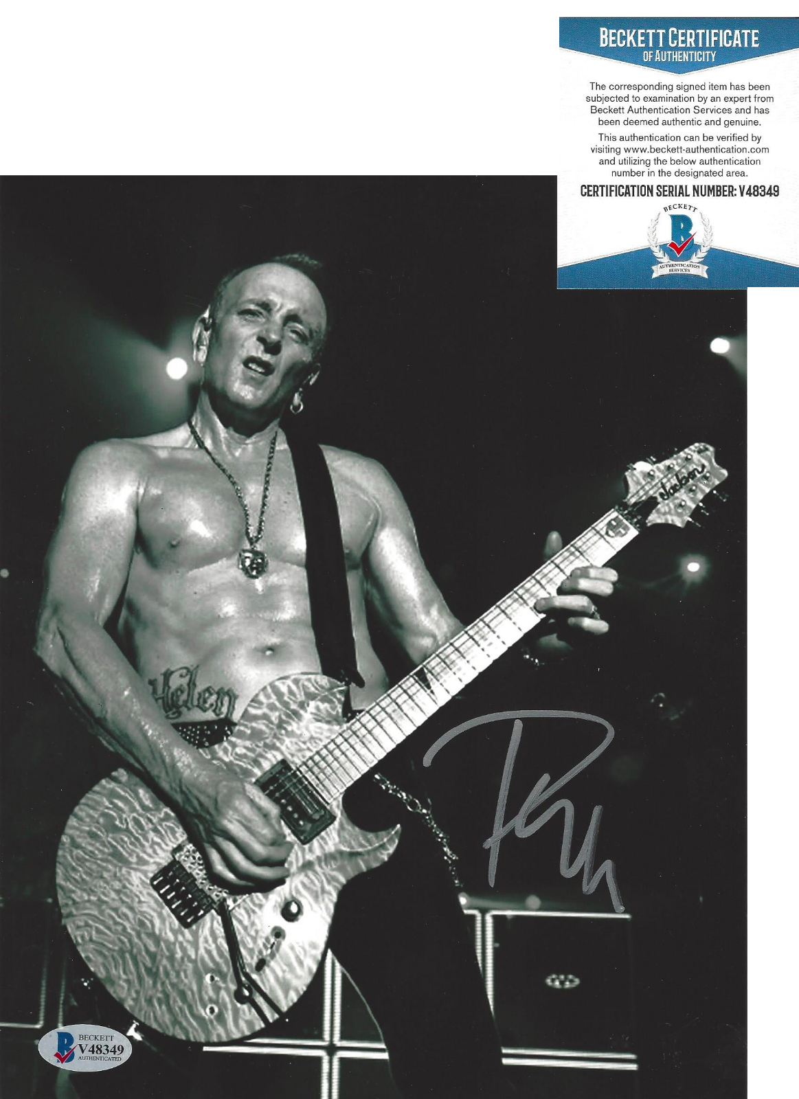 PHIL COLLEN DEF LEPPARD GUITARIST SIGNED AUTHENTIC 8x10 Photo Poster painting BECKETT COA BAS