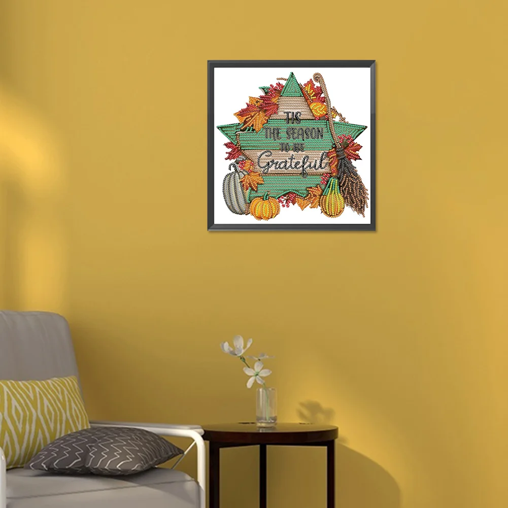 Diamond Painting - Partial Special Shaped Drill - Fall Pentagram(Canvas|30*30cm)