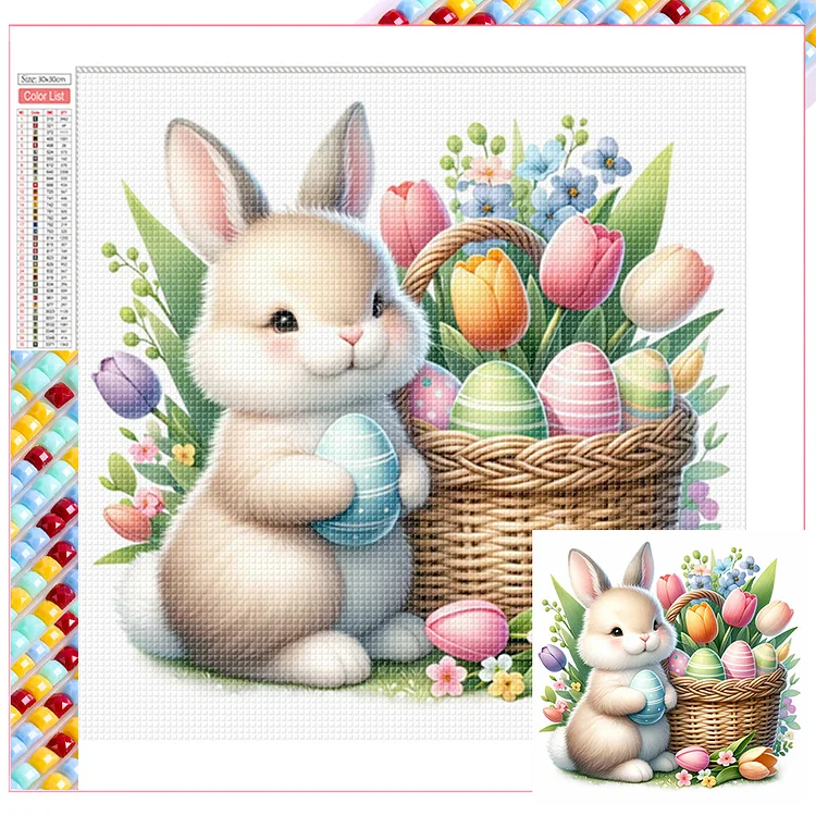 Full Square Diamond Painting - Easter Gnomes And Animals 30*30CM