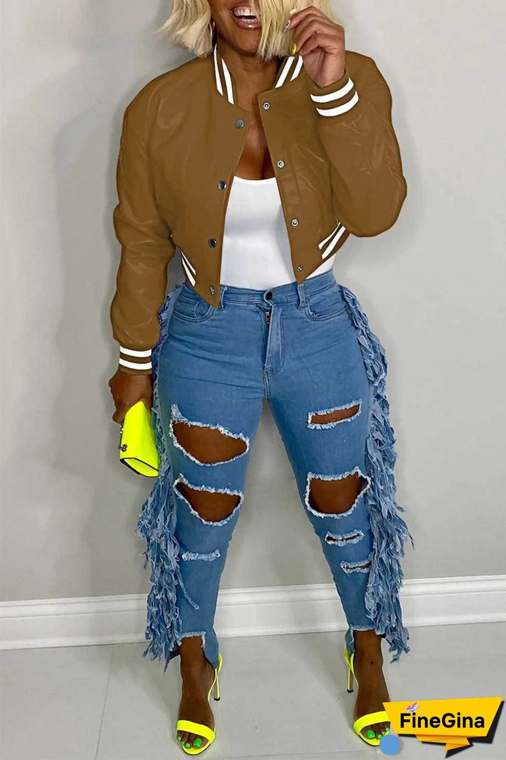 Black Casual Solid Patchwork Conventional Collar Outerwear