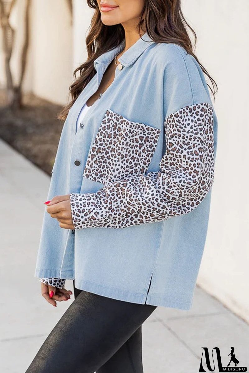 MidiSono - Sweet Animal Pocket Printing Shirt Collar Tops