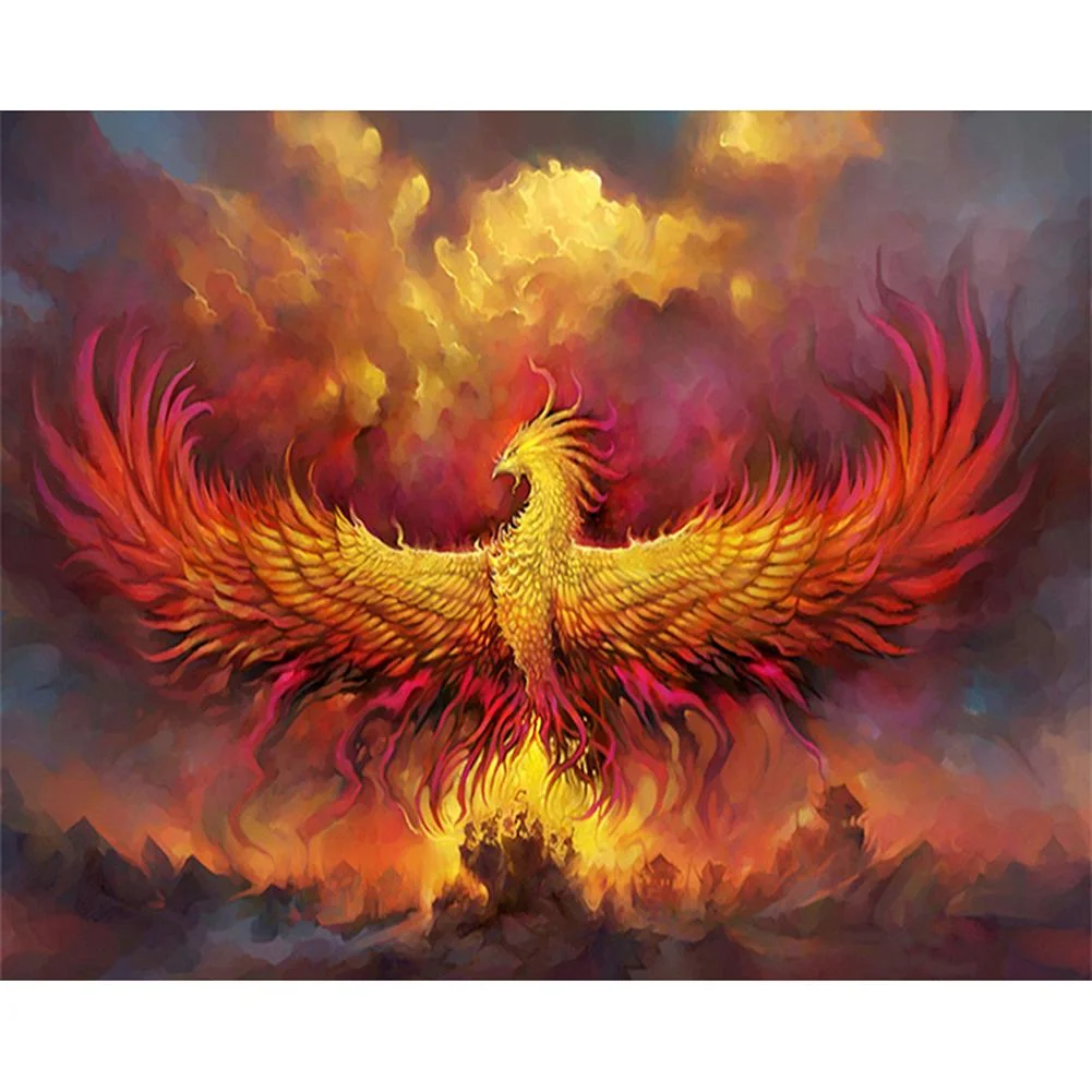 Fire Phoenix - Full Round - Diamond Painting
