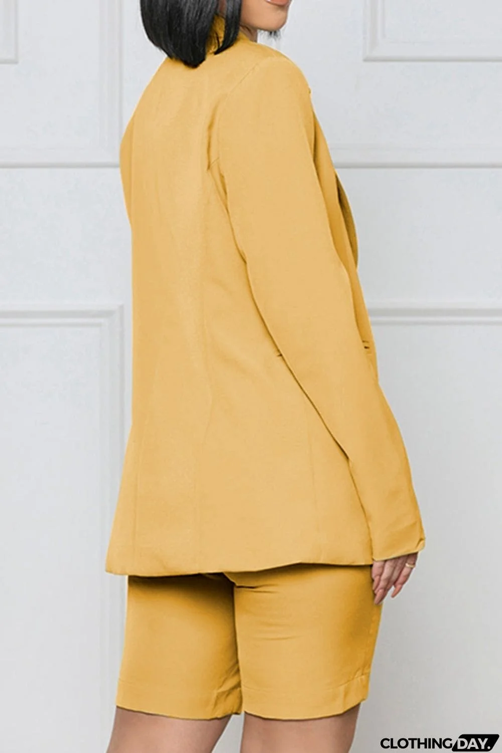 Long Sleeve Blazer and Shorts Set