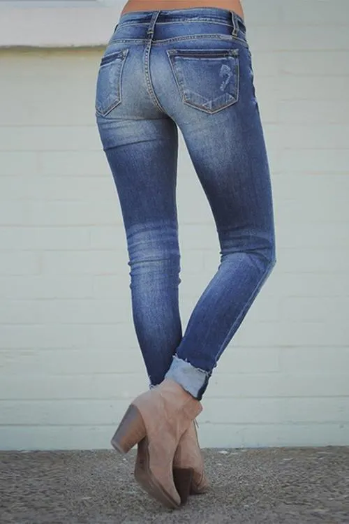 High Waist Worn Out Jeans