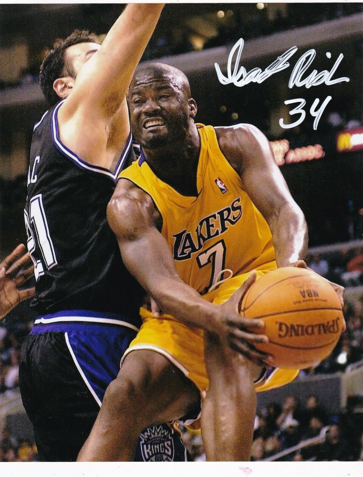 ISAIAH RIDER LOS ANGELES LAKERS ACTION SIGNED 8x10
