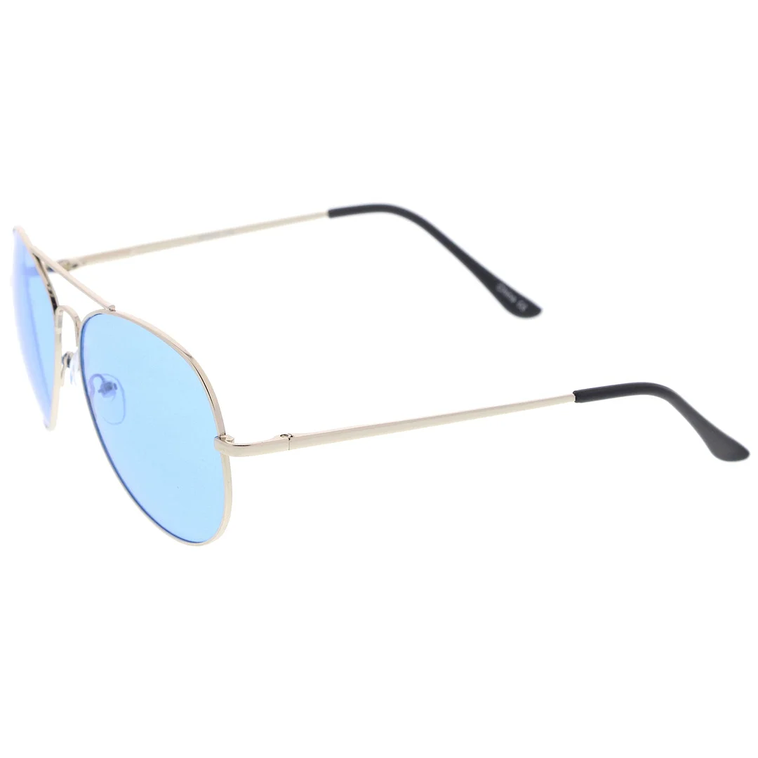 Classic Metal Frame Colored Teardrop Lens Aviator glasses 57mm