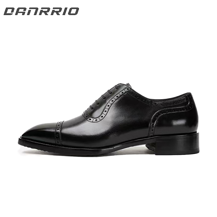 DANRRIO Brown Handmade Formal Carving Oxford Leather Shoes   DANRRIO.COM DANRRIO