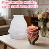 3D Rose Flower Mould Silicone Wave Spiral Candle Mould Reusable Easy To Demold for Wedding Valentine Day DIY Home Decor Gift (Style B)