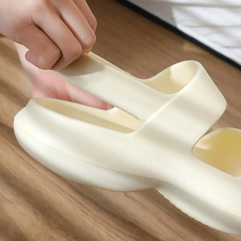 Summer Women Flip Flops Slippers Solid Thick EVA Platform Non-Slip Heel Sandals Home Outdoor Beach Couples Men's Ladies Shoes