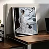 Snow Garden Kimono Lady Special Shaped 5D DIY Partial Drill Diamond Painting Kits for Adults Beginners Home Decor Diamonds Dots Gem Art Kits Diamond Art Kit 11.81 X11.81inch
